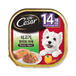 시저 캔 14세 이상 쇠고기, 현미와 야채